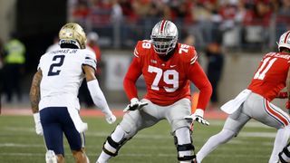 Ohio State's Dawand Jones Could Be Steelers Target On Day 2 Of the NFL Draft (2023 Draft Profile). Photo by Jay LaPrete / AP